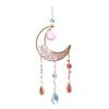Yousheng Evil Eye Faux Crystal Suncatcher, Prism Rainbow Maker Window Hanging Decor, Wind Chime Style Moon Sun Catcher for Home Garden Decor