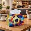 1pc Expressionist Modern Illustration Tissue Box, Soccer Ball Abstract Colorful Perfect for Outdoor Gatherings, Daily Desktop Use, And Suitable for Be