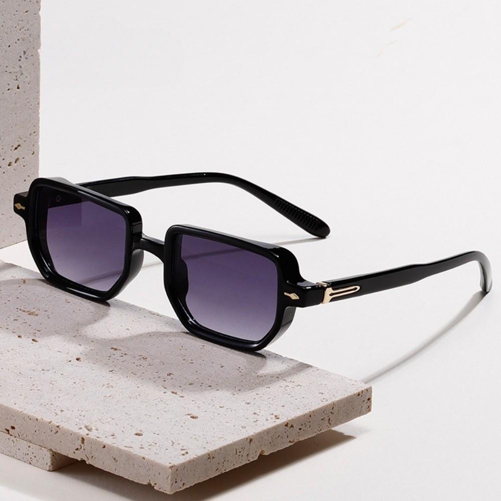 Punk Square Frame Glasses Small Frame UV400 Eyewear Retro Sun Glasses  Business