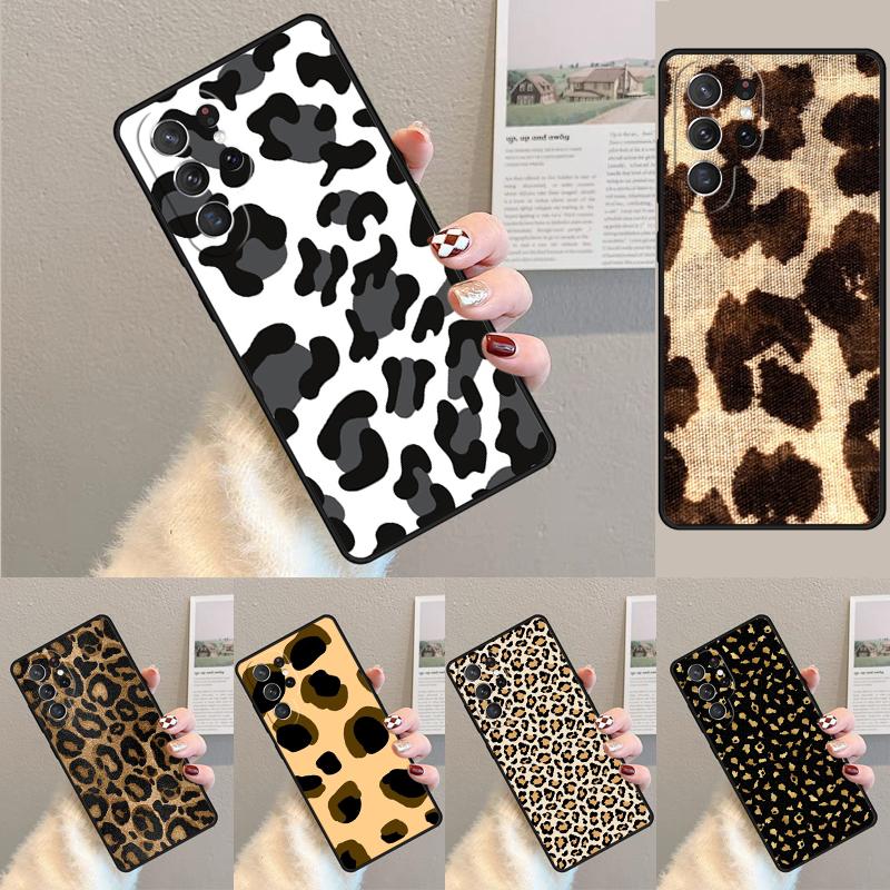 Luxury Leopard Silicone Phone Case For Samsung Galaxy note 10 pro S26 S25 S24 S23 S22 S21 Plus S25Ultra Capa Cover