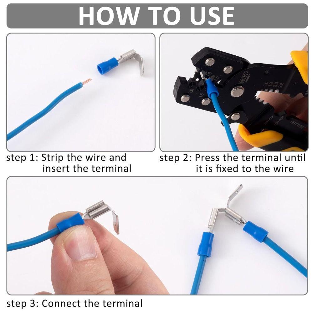 100pcs 10-22AWG Piggy Back Spade Terminators Crimp Electrical Terminals Home Appliances