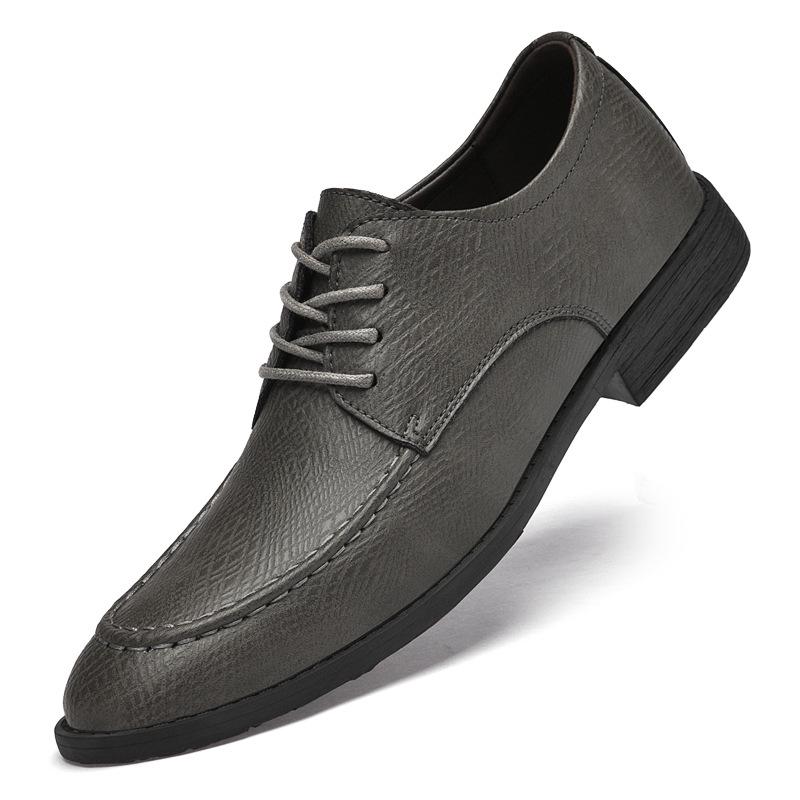 Men s Cross-Border Fashion Leather Loafers: Trendy British Pointed Toe Casual Shoes 42