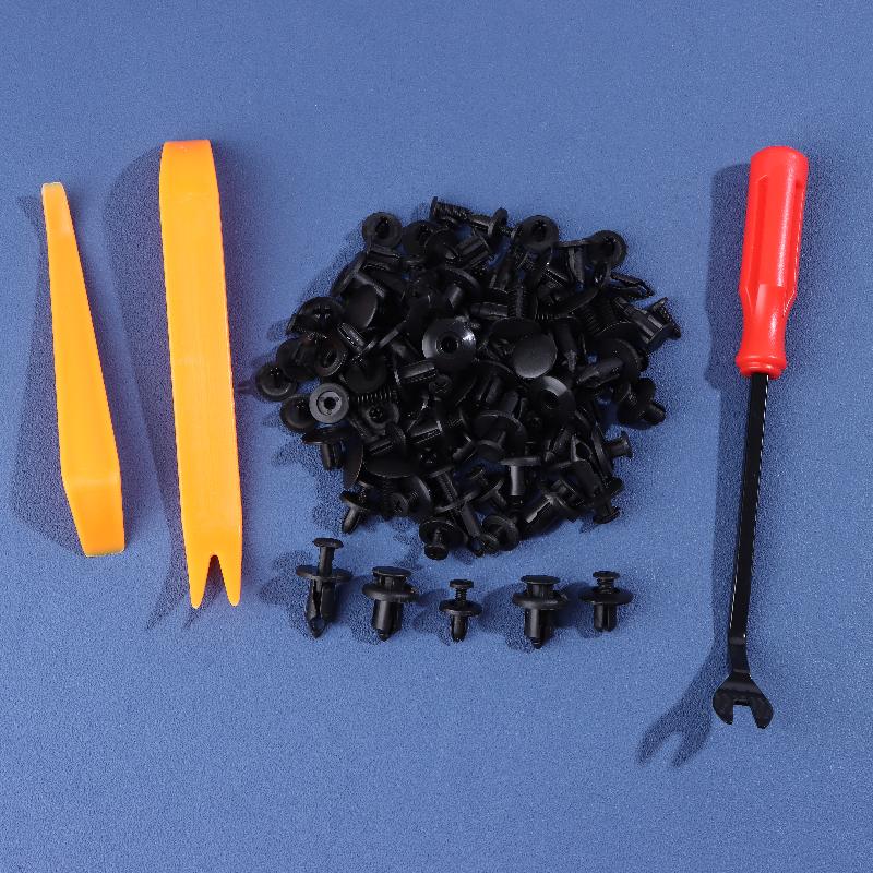 190 Buc Clipuri de Fixare Auto Kit Elemente de Fixare din Plastic 6 Dimensiuni Set Nituri cu Pini de Apăsare Auto Clipuri Nituri cu Apăsare pentru Caroserie Bară de Protecție