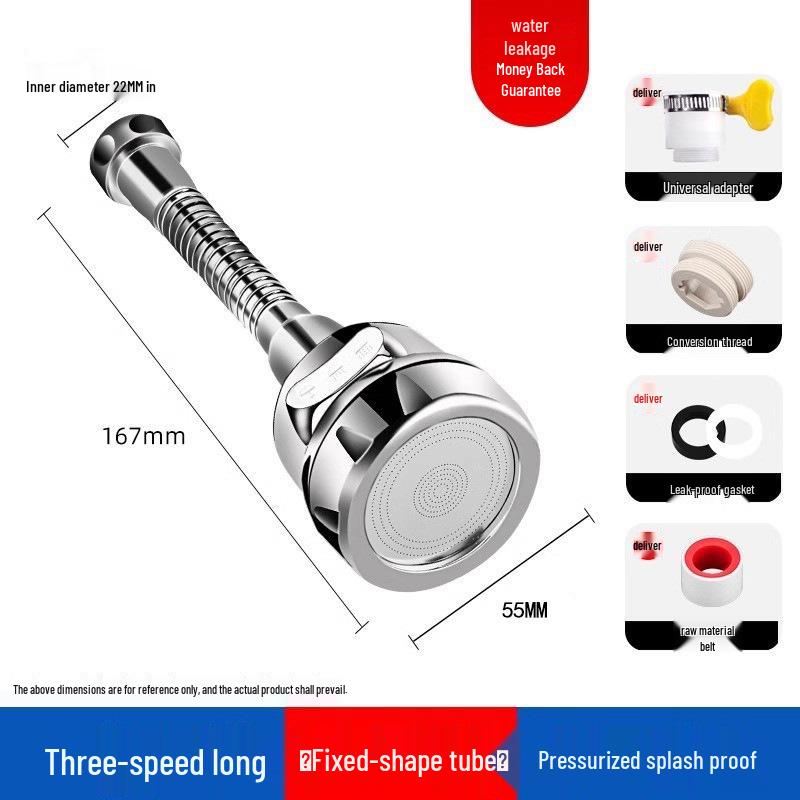 Universal Kitchen Faucet Swivel Extension: Splash-Proof Sink Booster & Water Purifier