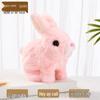Plush Interactive White Rabbit Toy - Walking, Talking, Ear-Wiggling, Mouth-Moving Long-Haired Pet Simulation.