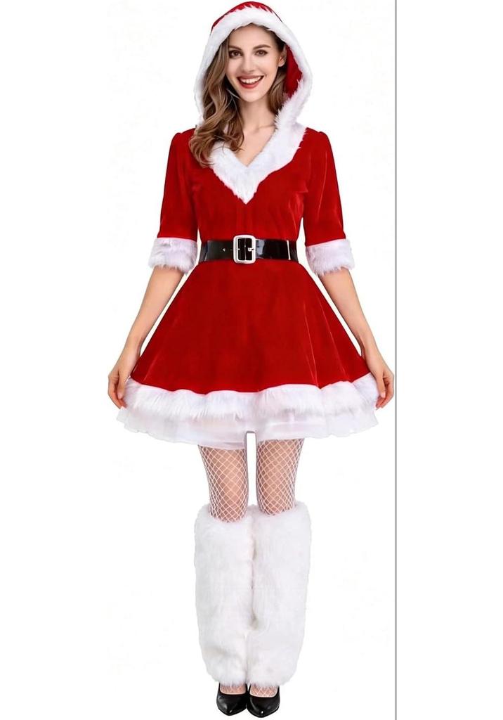 In-Stock Women's Christmas Queen Costume Dress for Adults - Ideal for Photos and Performances