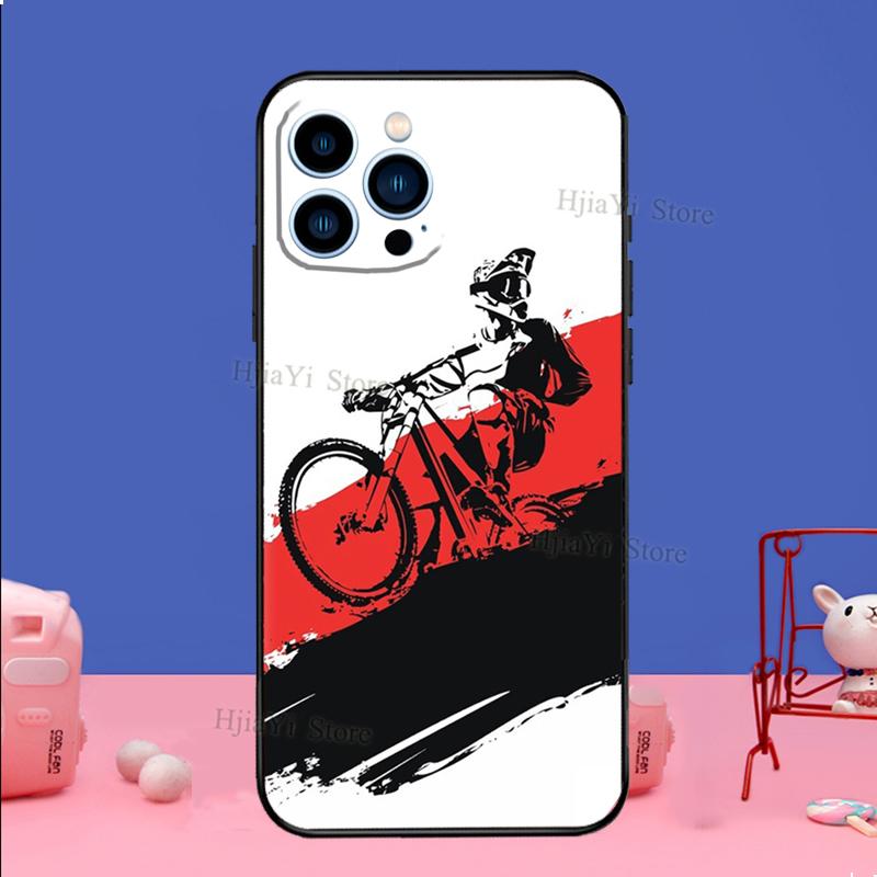 Bike Bicycle Sport Phone Case For iPhone 16 15 11 12 13 14 Pro Max Mini X XS XR Plus SE2 Funda Coque Capa Cover