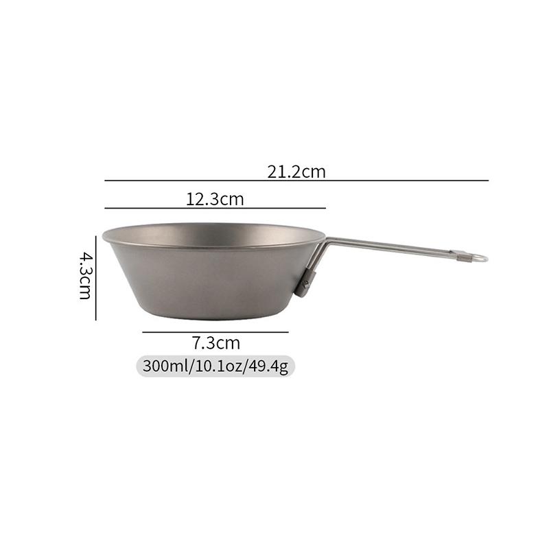 

Походная миска для снега из чистого титана, походная плита с мерной шкалой, портативная посуда из титанового сплава, можно подвесить, походная кружка для снега 300ml