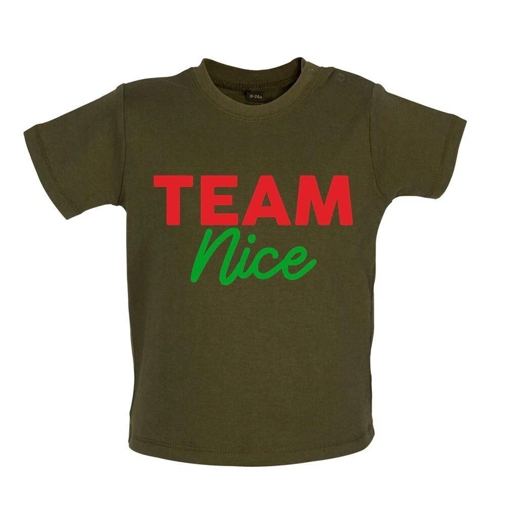Team Nice - Baby Kids Boys Girls Unisex T-Shirt / Babygrow - Santa Christmas Festive Naughty Funny List 120