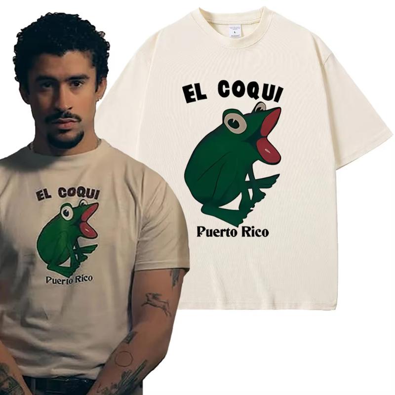 

Bad Bunny EL COQUI Frog Same Style Tshirts Debi Tirar Mas Fotos Album Print T Shirt Unisex Women Hip Hop Fashion Oversized Tshirt S