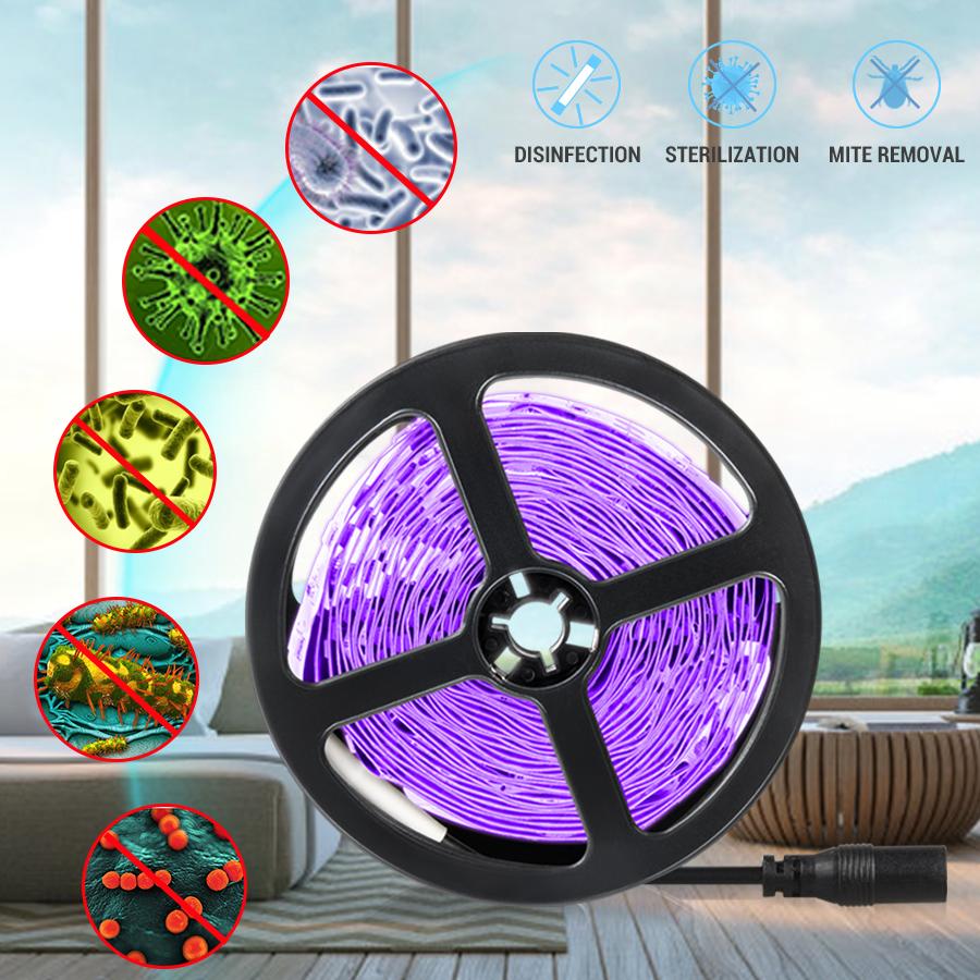 UV LED Strip Light DC12V 2835 SMD Ultraviolet LED Ribbon Flexible Tape Lamp For Living Room DJ Fluorescence Glow Party Lighting