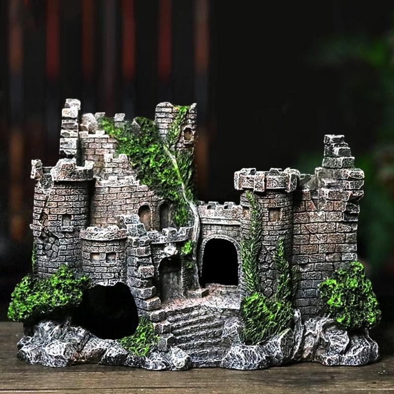 Castello per Acquario Decorazioni in Resina Decorazioni per Acquario Rifugio Castello per Pesci Nascondigli per Pesci Casa per Acqua Dolce Acqua Salata