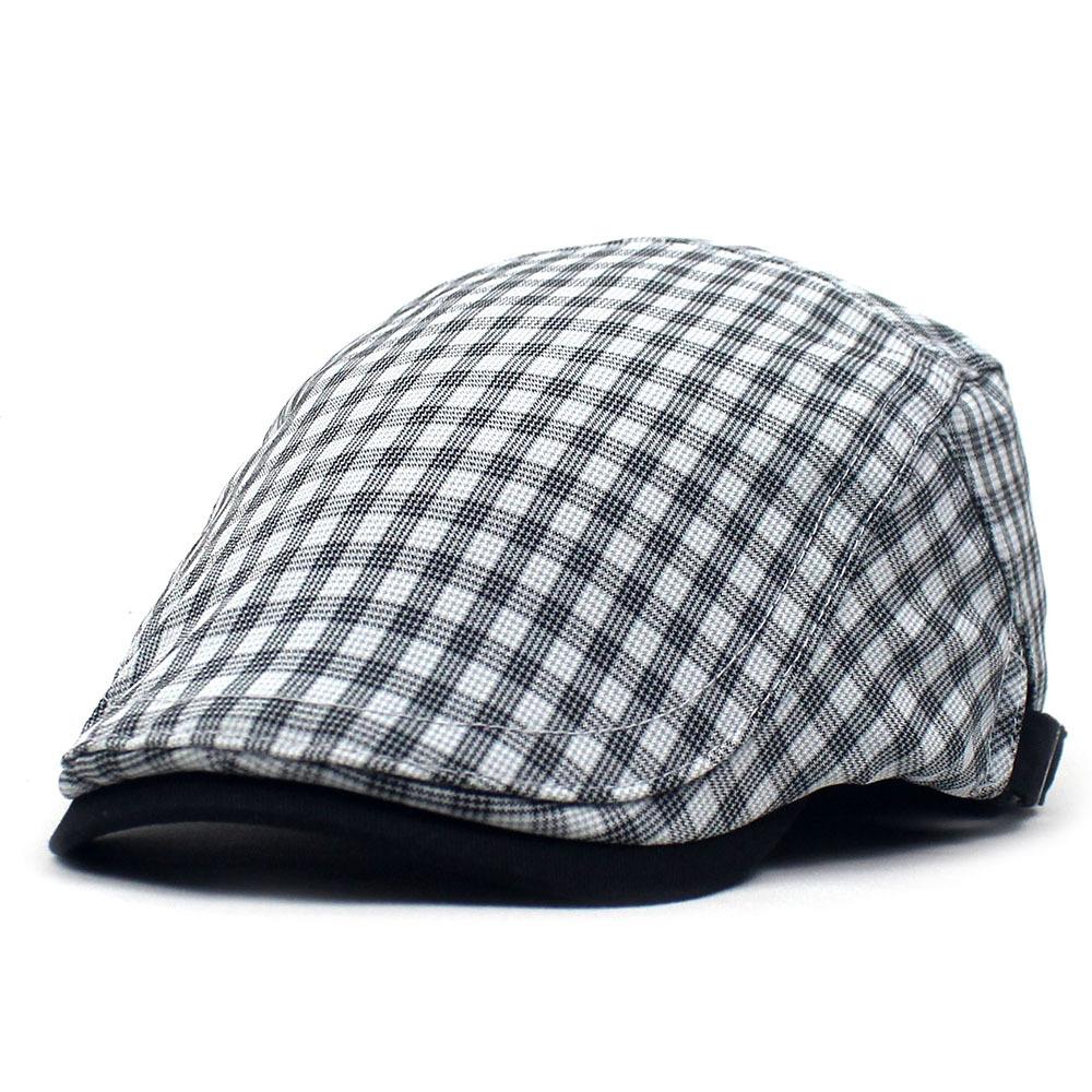 British retro style plaid beret women's autumn and winter casual hat men's forward hat cotton cap women