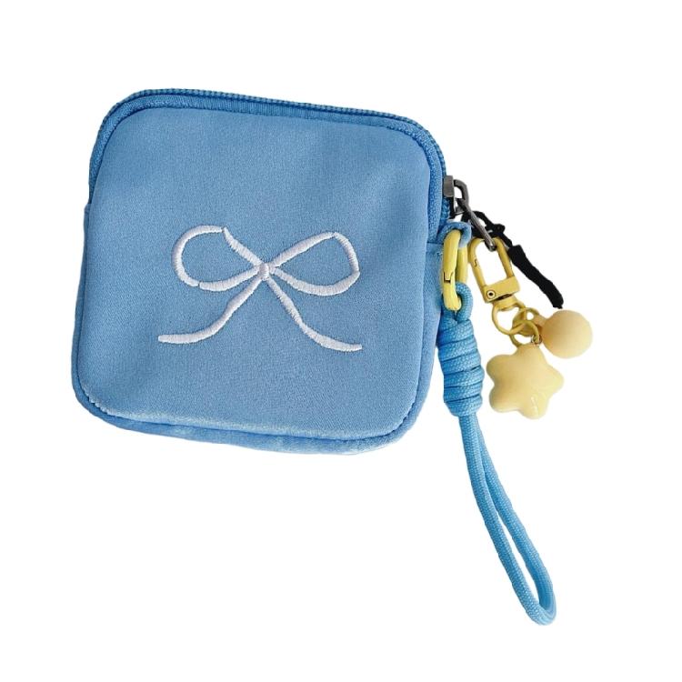 Multifunctional Small Stuff Pouch Organizer Bag and Removable Strap Set Elegant Bowknot Daily  Storage Solution