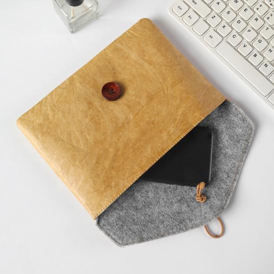 Dossier en Papier Tyvek avec Chemise Enveloppe Portfolio Imperméable avec Fermeture à Bouton Housse de Protection Portable pour Tablette IPad Documents