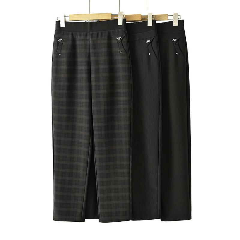 Langsha Women's Casual Straight Leg Trousers for Plus Size Mothers