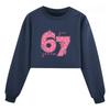 5291 Girls Steal a Brainrot 67 Printed Long Sleeves Round Neck Sweatshirt