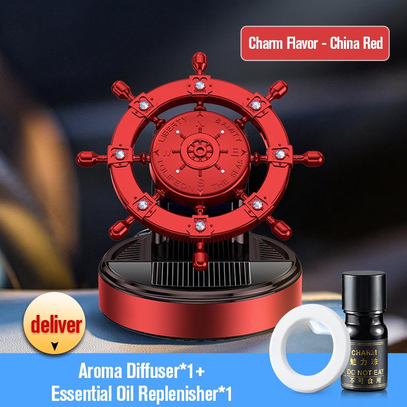 Car Solar Automatic Rotating Air Freshener Diffuser Car Interiors Dashboard Perfume Decoration To Remove Odor Auto Accessories