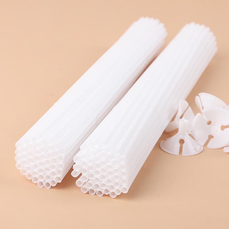 10/20/30/50Pcs 31cm Latex Balloon Stick White Plastic Macaron Balloons Holder Cups for Wedding Birthday Decor Accessories 5
