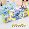 Round Barrel Cartoon PU Pencil Case - Large Capacity, Thick Lining, Perfect for Kids' Stationery Storage