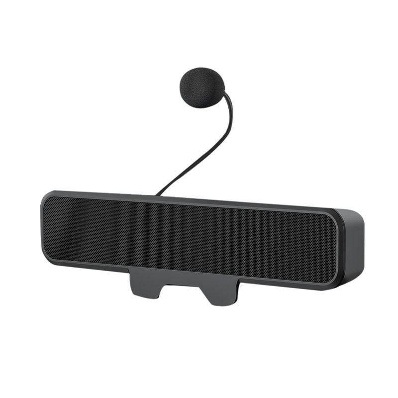 

Promotion-USB Speaker Bar Desktop Laptop Computer Speaker with Removable Microphone, Easily Clamps to Monitor чёрный