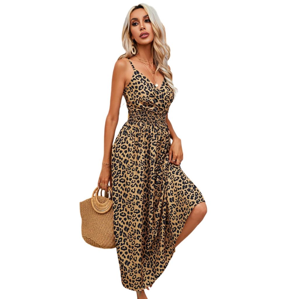 Women's Summer Casual Fashion Color Dresses V-Neck Sleeveless Dresses