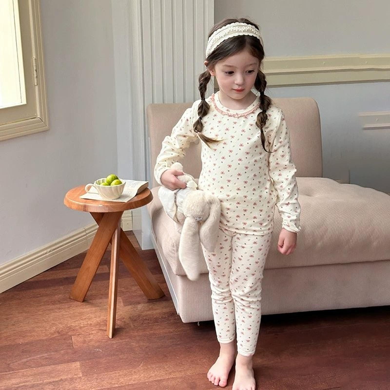 

Хлопковый пижамный комплект для детей унисекс - Домашняя одежда с мультяшным принтом 90 арбуз красный