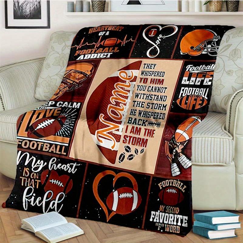 Football Customize Your Name Blanket Warm Comfortable And Soft Blankets Are Suitable For Home Lunch Break Blanket Office Sofa Sofa Gift To Relatives