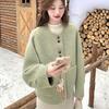 Chic Korean-Style Short Green Wool Jacket for Women - Autumn/Winter 2025 Elegant and Slimming.