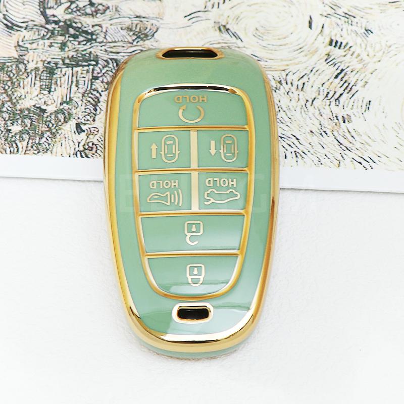 6 7 Buttons Tpu Car Key Cover Auto Shell Fob Case Keychain For Hyundai Santa Fe Tucson Nexo Nx4 Atos Solaris Prime