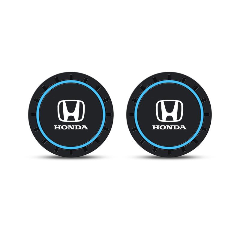 

2pcs Silicone Car Coasters Water Cup Slots Non-Slip Mat Drink Pads For Honda Mugen Power Civic Accords CRV Hrv Jazz CBR VTEC VFR