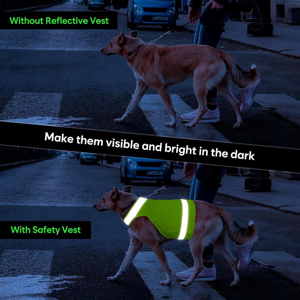 2 Pieces Dog Hunting Vest Reflective Safety Vest Adjustable,High Visibility Jacket Make Your Dog More Visible and Safety from Hunter (Fluorescent