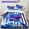 3PC Custom Name Hockey Player Action Bedding Set Printed Bedding Set Duvet Cover Closure Includes 1 Duvet Cover & 2 Pillowcases for All Seasons Bedroo