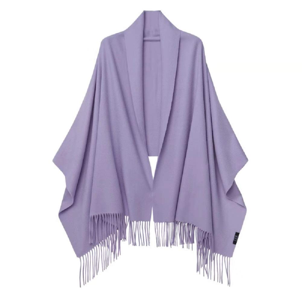 RAINBOW Large Thick Cashmere 70cm Wide x 200cm Long 100% Stole, Plaid, (Lavender)