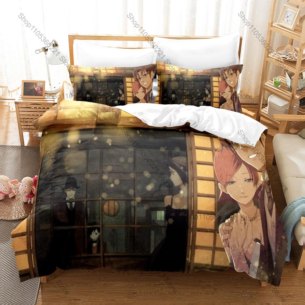 Cool Baccano! Firo Prochainezo Ennis 1930s Mafia Immortal Vintage Dark Fantasy Japanese Anime Bedding Set Duvet Cover + 2 Pillow