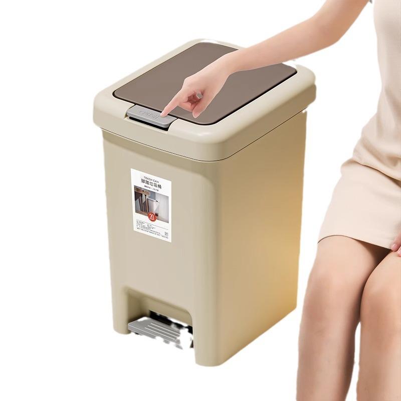 Trash can household new large foot step with cover toilet bathroom kitchen no bending high value living room