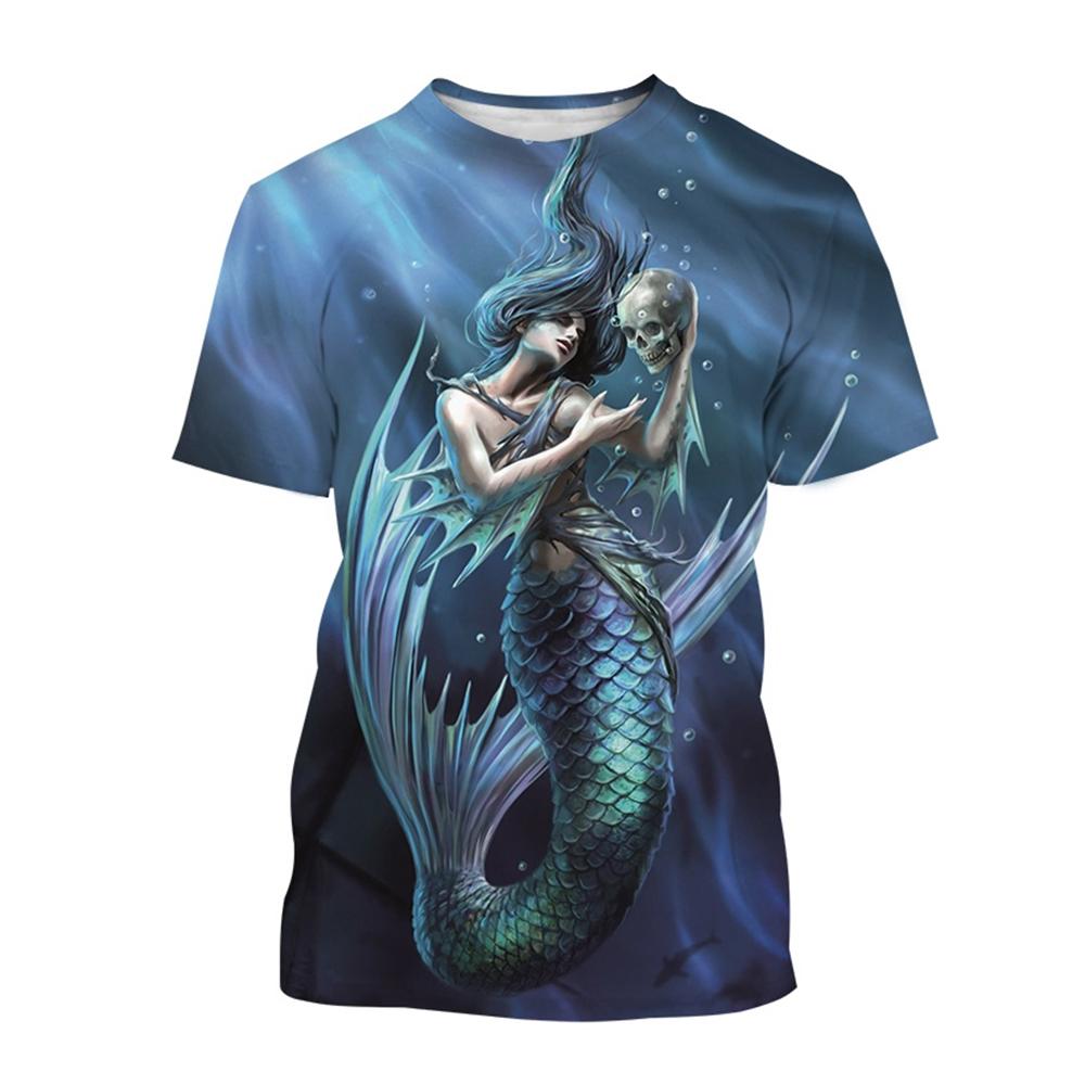 Sexy Mořská panna 3D Tisk Ležérní Trička Oceán Dívka Móda Pánská Dámská Ležérní Street Harajuku Hip-Hop Street Dětské Tričko Topy