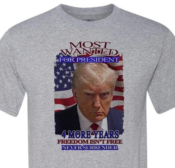 Trump - Fulton County Mugshot - Wanted For President - Never Surrender-Fast Ship XL