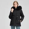 Winter New Hooded Cotton-padded Clothes Versatile Simple Removable Fur Collar Jacket