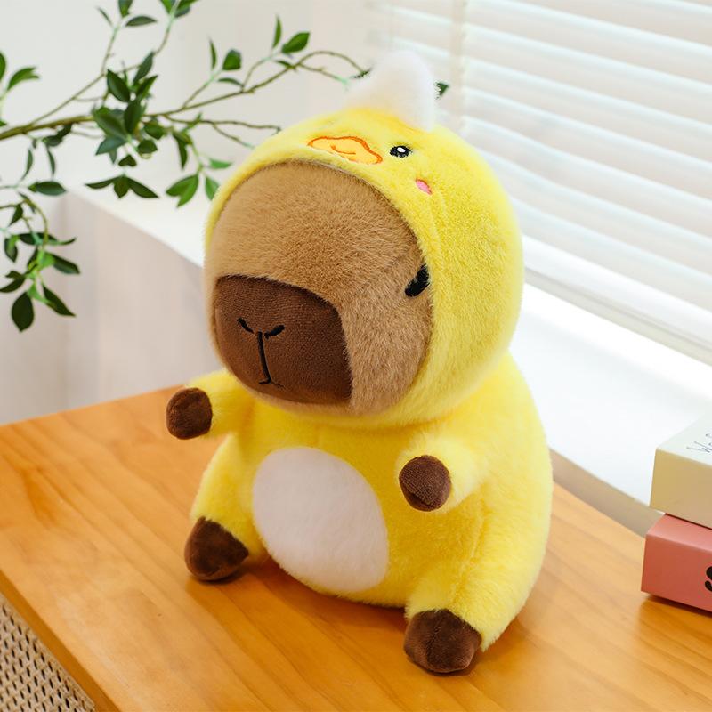 New I Pink Rabbit Transformed Into Capybara Doll Little Yellow Duck Capybara Bear Doll Children Comfort Plush Play