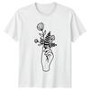 Minimalist Line Art Hand Holding TShirt Minimalist Floral Nature Birthday Gift