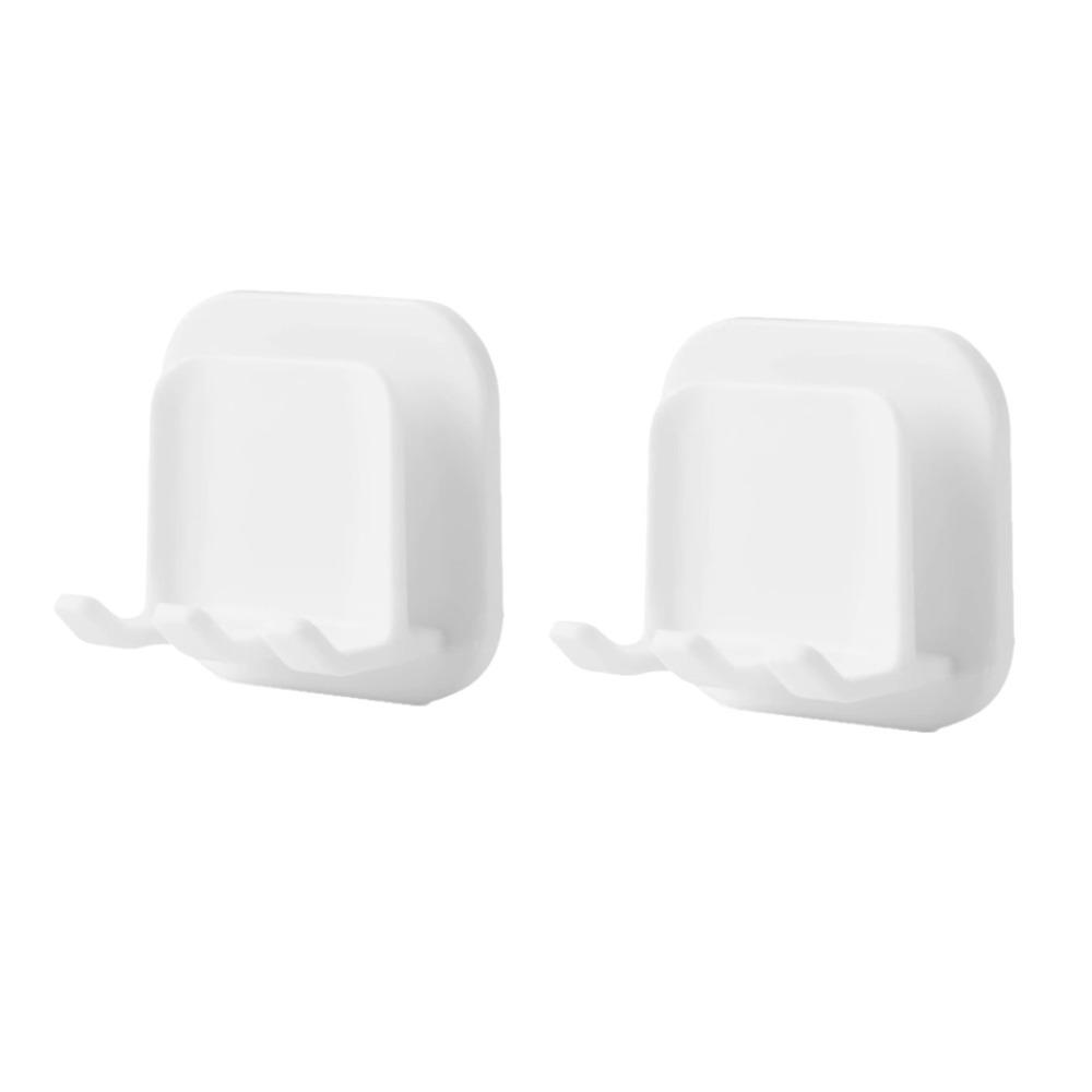 

2PCS Punch-Free Toothbrush Storage Rack Square Wall Mounted Storage Rack Bathroom 2PCS белый