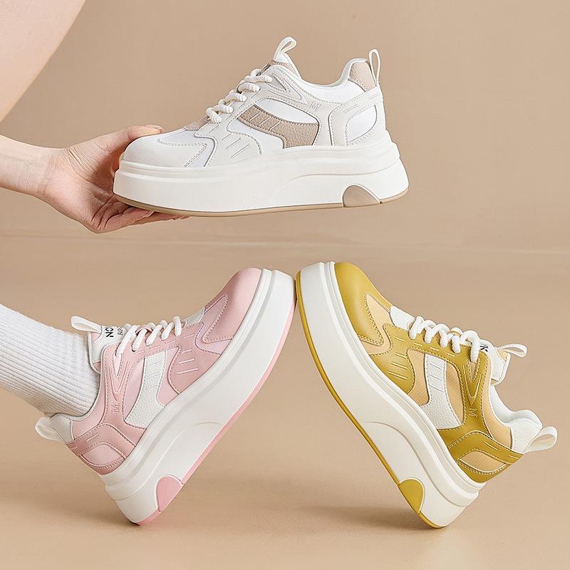 Shoes Women's Spring New Sports Wind Breathable Lace-up Running Single Shoes College Style Casual Single Shoes Women