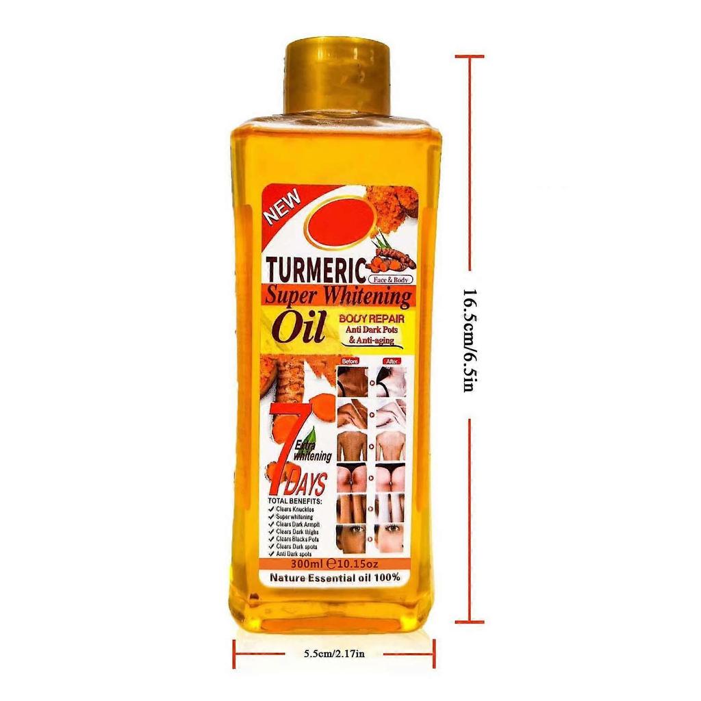 Turmeric Super Whitening Oil 300ml, Skin Lightening & Brightening, Fades Dark Spots, Natural Face & Body Oil