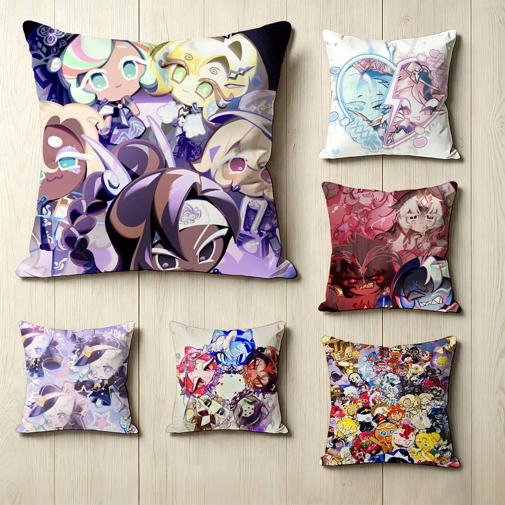 Fantasy game CCookie Run Kingdom Pillow Case Square DoubleSided Sofa Cushion Cover Bedroom Bedside Pillow