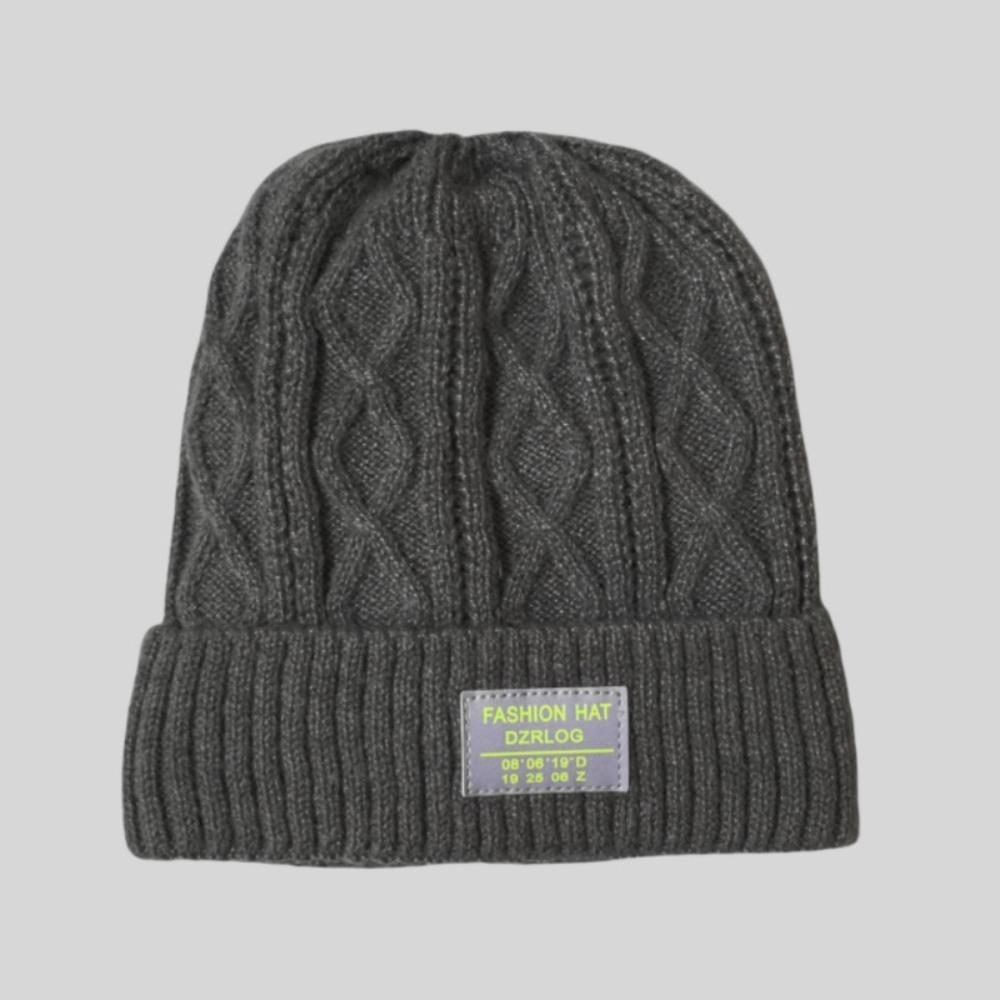 Add Fur Lined Winter Hats Solid Color Knitted Hats Casual Beanie Cap Men And Women