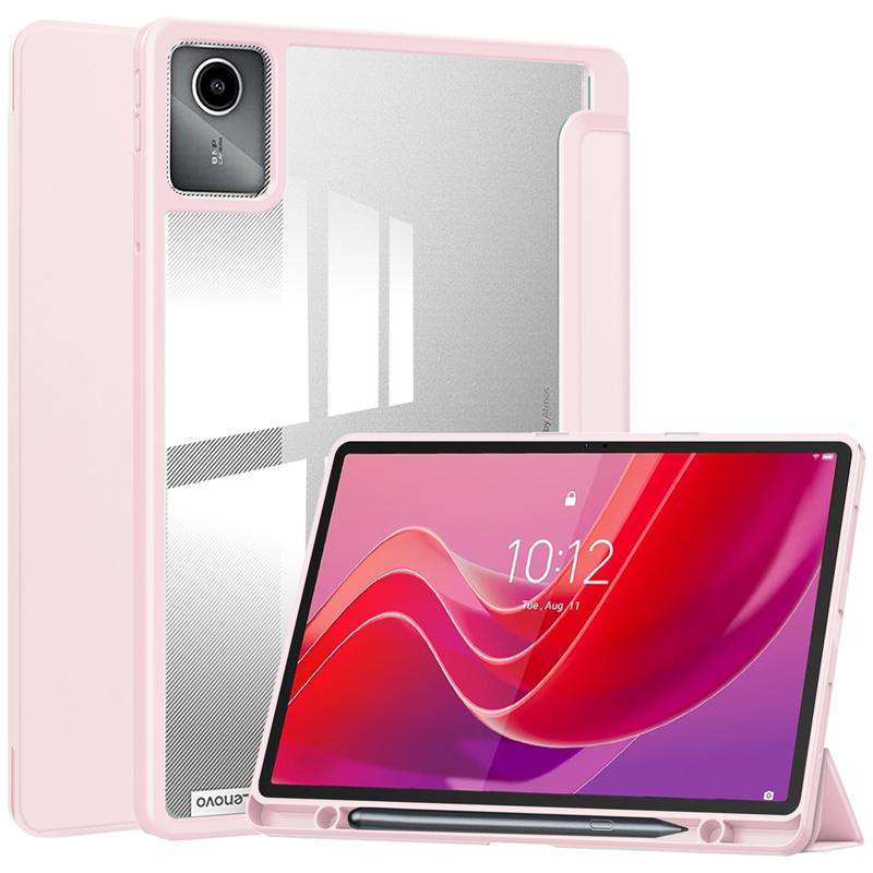 

For Lenovo Tab M11 Case TB-330FU 331FC With Pen Holder Folding Stand Smart Tablet Cover Funda for Xiaoxin Pad 2024 11 inch Case Xiaoxin Pad 11 2024 рожевий