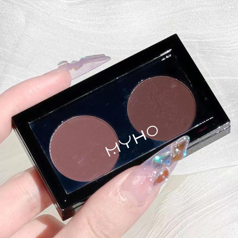 MYHO Taro Mud Rose Tea Tray Eyeshadow - Olive Pink Brown, Soft Matte, Earth Tone, Two-Color Palette.