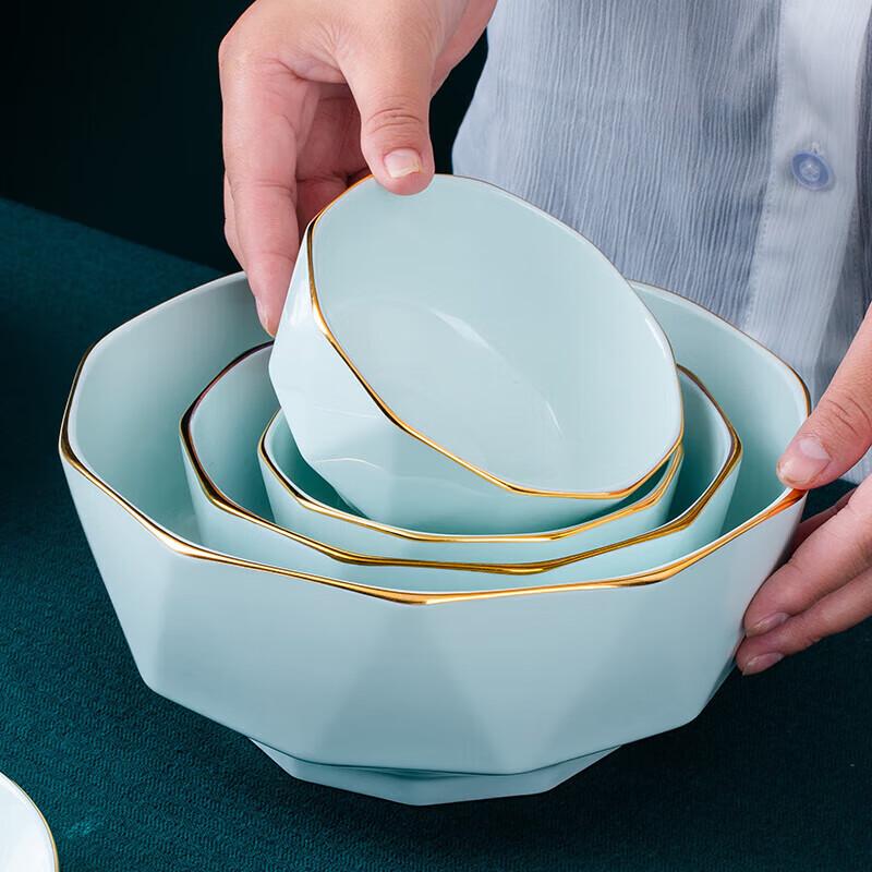 Jingdezhen Ceramic Light Luxury Hand-Painted Gold Dining Bowls