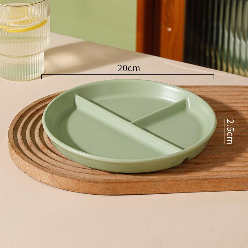 Chang Baosen Ceramic 3-Compartment Divided Dinner Plate